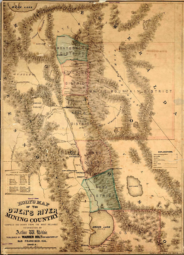 1864 Map of Owens Valley
